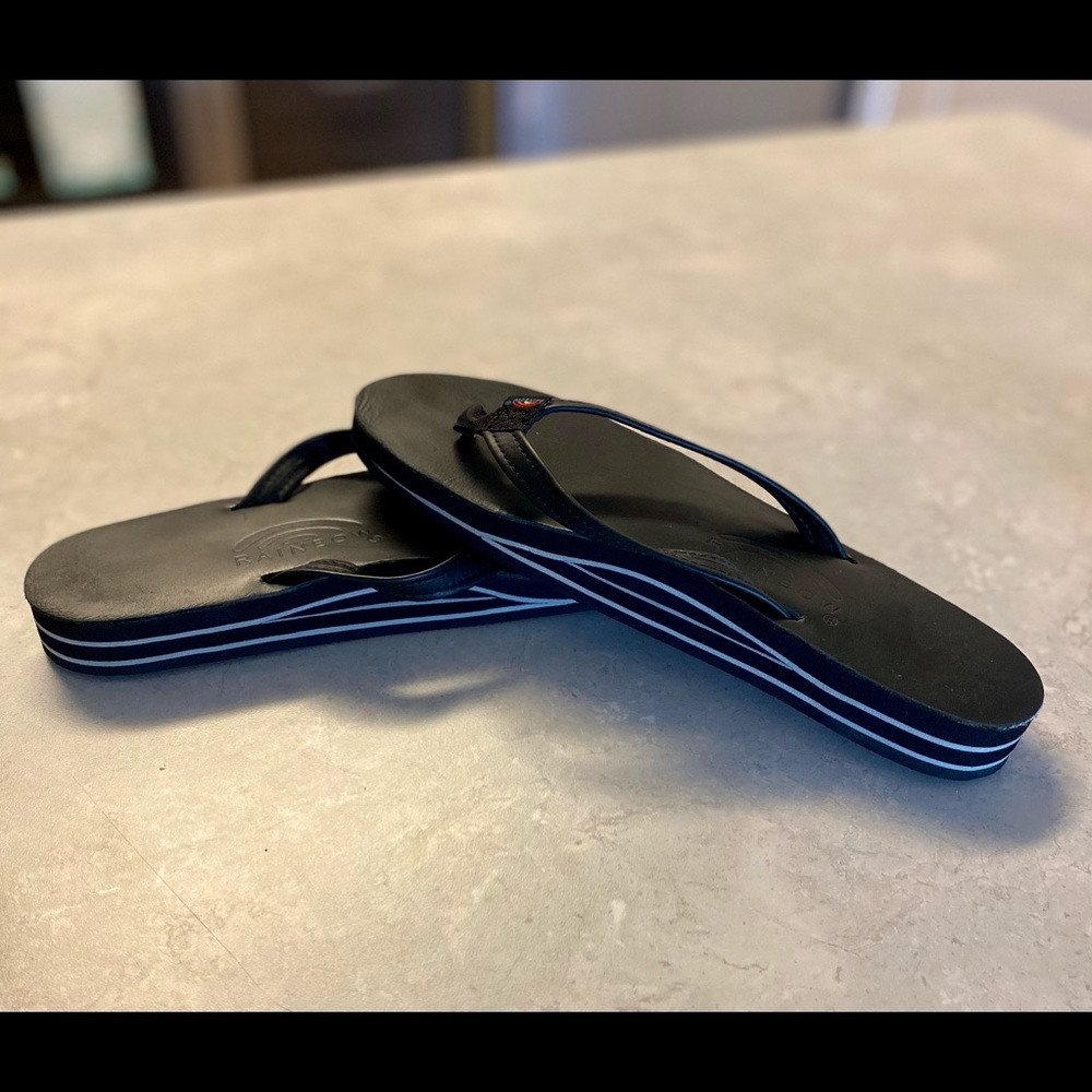 Rainbow flip flops